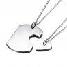 Modern necklace for couples - free engraving - stainless steel - 2 piecesNecklaces