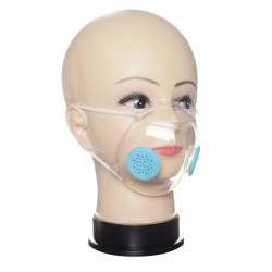 Transparent face / mouth mask with PM2.5 filters - anti-dust & - bacterial - lip reading