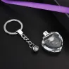 Rose flower in crystal heart - LED - keychainKeyrings