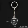 Rose flower in crystal heart - LED - keychainKeyrings