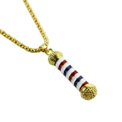 Gold & silver necklace with a microphoneNecklaces