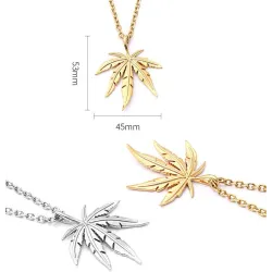 Necklace with hemp leaf pendantNecklaces