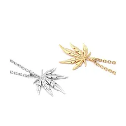 Necklace with hemp leaf pendantNecklaces