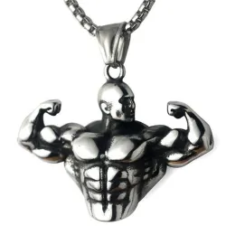 Strong muscle men - necklace - stainless steel - pendantNecklaces