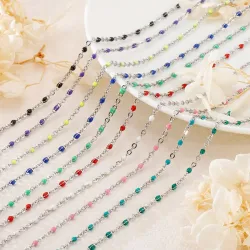 Stainless steel classic necklace with resin beadsNecklaces