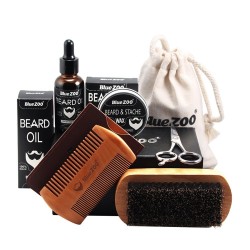 Oil - wax - comb - scissors - beard grooming set - 7 piecesBeard