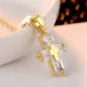 Double cross necklace - gold - womenNecklaces