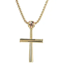 Baseball cross necklace - stainless steel - gold - silver - black - unisexNecklaces