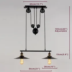 Vintage hanging pulley lamp - 2 / 3 heads - E27 - AC110 - 240VCeiling lights