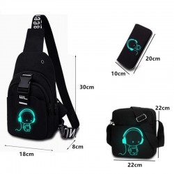 Luminous chest / shoulder bag - backpack - USB charging portBags