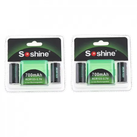 4pcs - 700mAh - Li-ion Rechargeable Battery - 2pcs Battery Storage Box - Flashlights - HeadlampsBattery