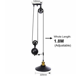 E27 - black vintage lamp - retractable adjustable lengthCeiling lights