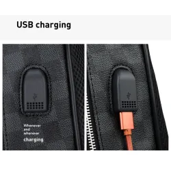 Polo backpack - plaid design - USB charging port - waterproofBags
