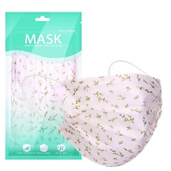 10 - 100 pieces - disposable antibacterial face / mouth masks - 3-layer - floral print