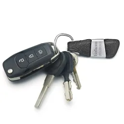 Custom Lettering Keychain - Genuine Leather - MetalKeyrings