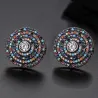 Elegant round earrings with crystalsEarrings
