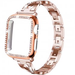 Stainless steel strap & protective case with crystals for Apple Watch 5/4/3/2/1Accessories