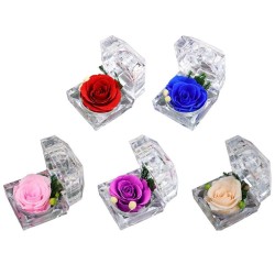 Preserved fresh rose - crystal jewellery box - wedding - Valentines dayValentine's day