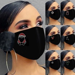 2 in 1 - face / mouth mask with earmuffs - Christmas print