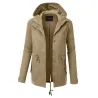 Warm hooded jacket - long - with zipperJackets