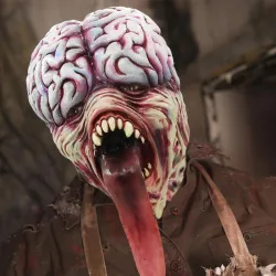 Biochemical zombie mask - with long tongue - latex - Halloween / masqueradesMasks