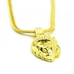 Crowned lion pendant - gold necklaceNecklaces