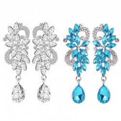 Crystal flowers - luxurious drop earrings