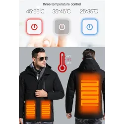 USB - heated thermal jacket with hood / zippers - waterproofJackets