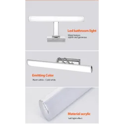 Modern - LED mirror light - wall lamp - stainless steel - waterproof - 12W - AC 90-265V - 42cmWall lights