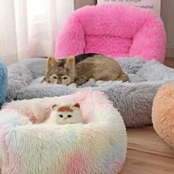 Square pet bed - plush sleeping mat - dogs - catsBeds & mats