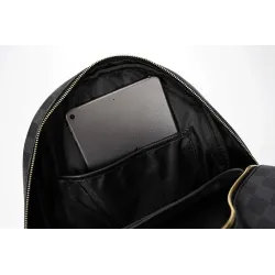 POLO - vintage leather backpack - plaid designBags