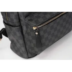 POLO - vintage leather backpack - plaid designBags