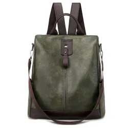 Retro leather backpack / shoulder bag with zippersBackpacks
