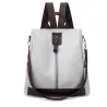 Retro leather backpack / shoulder bag with zippersBackpacks