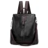 Retro leather backpack / shoulder bag with zippersBackpacks