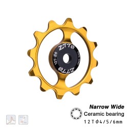 Ceramic bearing - bicycle derailleur - 12T - 4mm - 5mm - 6mmBicycle