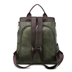 Retro leather backpack / shoulder bag with zippersBackpacks