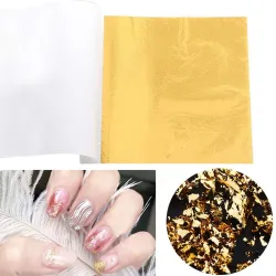 8 - 14 cm - foil paper sheets - gold - silver - home - art craft - decoration - 100 piecesDecoration