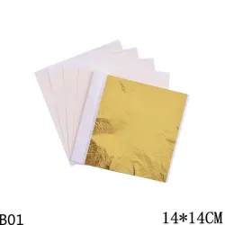 8 - 14 cm - foil paper sheets - gold - silver - home - art craft - decoration - 100 piecesDecoration