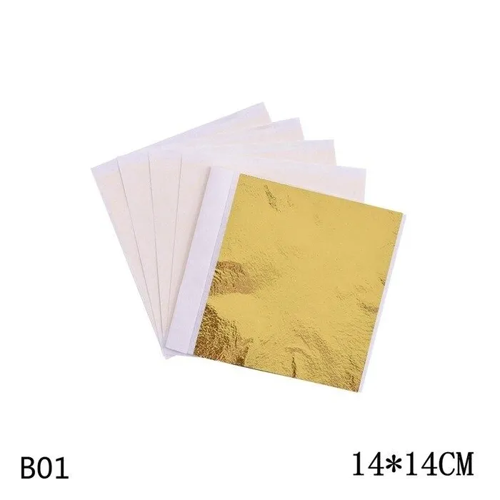 8 - 14 cm - foil paper sheets - gold - silver - home - art craft - decoration - 100 piecesDecoration