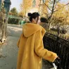 Fashionable fur coat with hoodieJackets