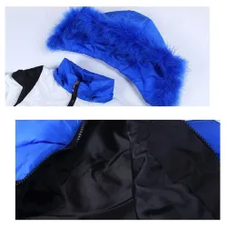 Warm down jacket - with detachable fur hoodKids