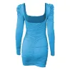 Sexy backless long sleeve mini dressDresses