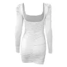 Sexy backless long sleeve mini dressDresses