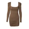 Sexy backless long sleeve mini dressDresses