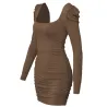 Sexy backless long sleeve mini dressDresses