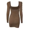 Sexy backless long sleeve mini dressDresses