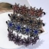 Floral hair clip - bun maker - claw - with sparkling rhinestonesHair clips