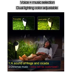 Garden lamp with music - solar - waterproof - LED - frog / cicadas sound - 2 piecesSolar lighting
