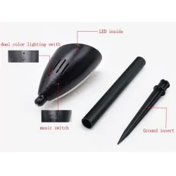 Garden lamp with music - solar - waterproof - LED - frog / cicadas sound - 2 piecesSolar lighting